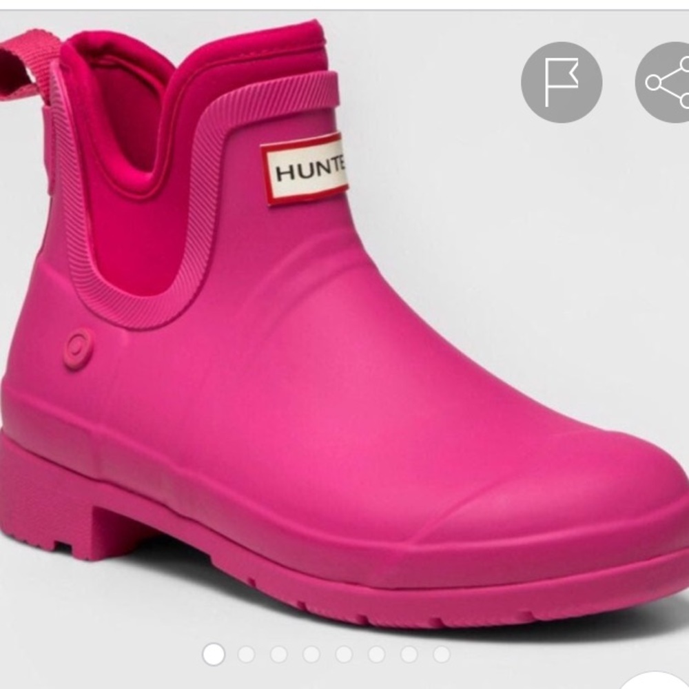 New Hunter Target Pink Ankle Boots